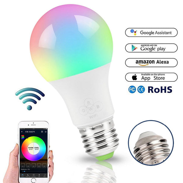 Smart Bulb Wireless WiFi App Remote Control Light for Alexa Google Home