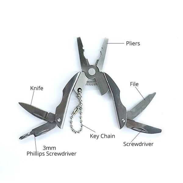 Portable Multifunction Folding Plier,Stainless Steel Foldaway Knife Keychain Screwdriver,Camping Survival EDC Tools Travel Kits