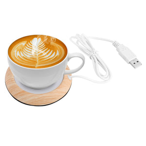 Original USB Wood Grain Cup Warmer Heat Beverage Mug Mat Keep Drink Warm Heater Mugs Coaster