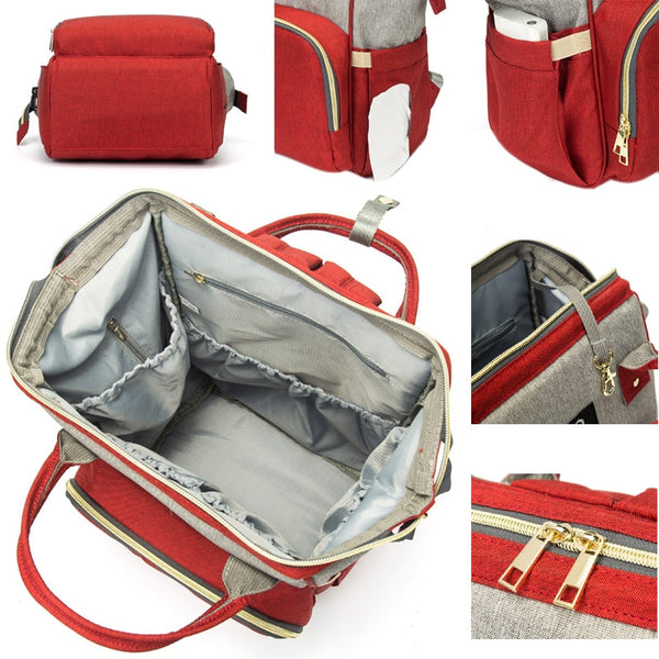 Diaper Bag Backpack USB Earphone Interface Nappy Bag Waterproof Maternity Travel Designer Nursing Bag Baby Care Stroller Bag