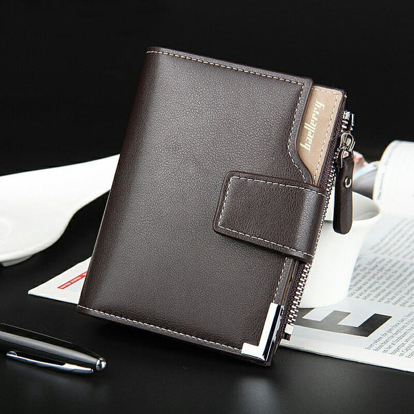 Baellerry Many Departments Men Wallet With Zipper Coin Pocket High Quality Leather Male Wallet Brand Designer Man Short Purse 