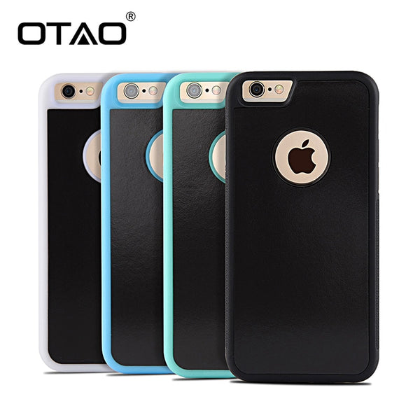 OTAO Anti Gravity Phone Bag Case For iPhone X 8 7 6S Plus Antigravity TPU Frame Magical Nano Suction Cover Adsorbed Car Case