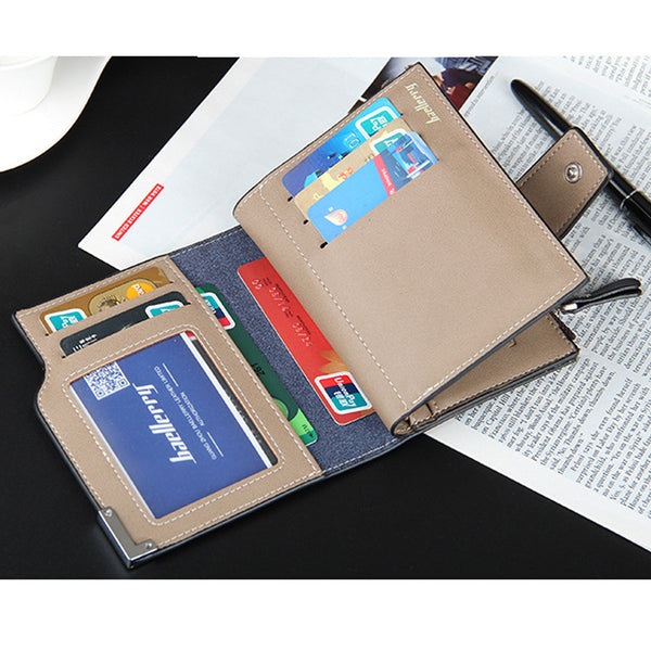Baellerry Many Departments Men Wallet With Zipper Coin Pocket High Quality Leather Male Wallet Brand Designer Man Short Purse 
