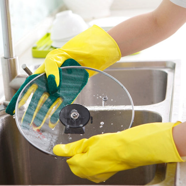 1 Pair Creative Home Washing Cleaning Gloves Garden Kitchen Dish Sponge Fingers Rubber Household Cleaning Gloves for Dishwashing