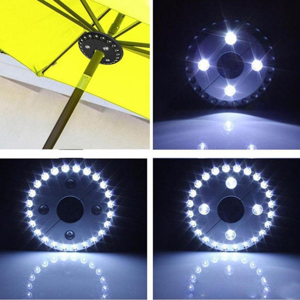 400LM 24+4LED Outdoor Cordless Patio Umbrella Pole Light Garden Portable Camping Tent Lamp Emergency Light With Hooks