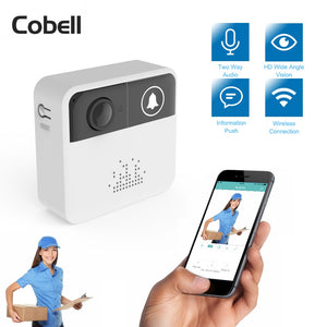 Cobell 720P HD Wireless WIFI Doorbell Battery Door Camera Two Way Audio Intercom IP Door Bell Home Security APP Control