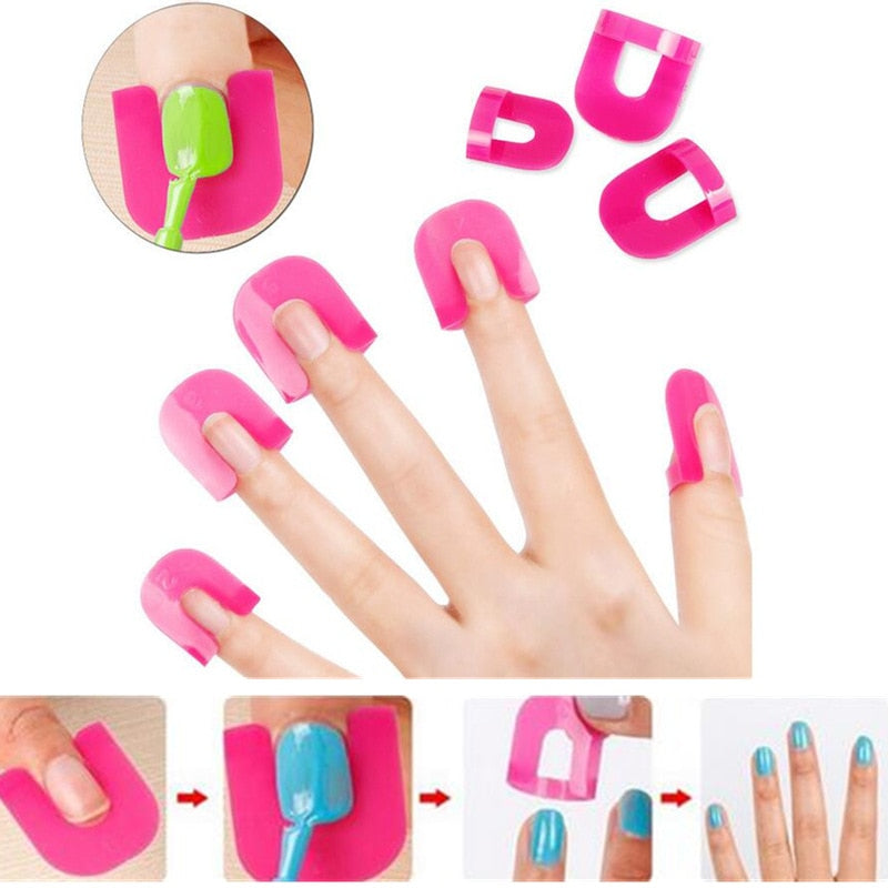 26PCS Professional French Nail Art Manicure Stickers Tips Finger Cover Polish Shield Protector Nails Case Salon Tools Set New