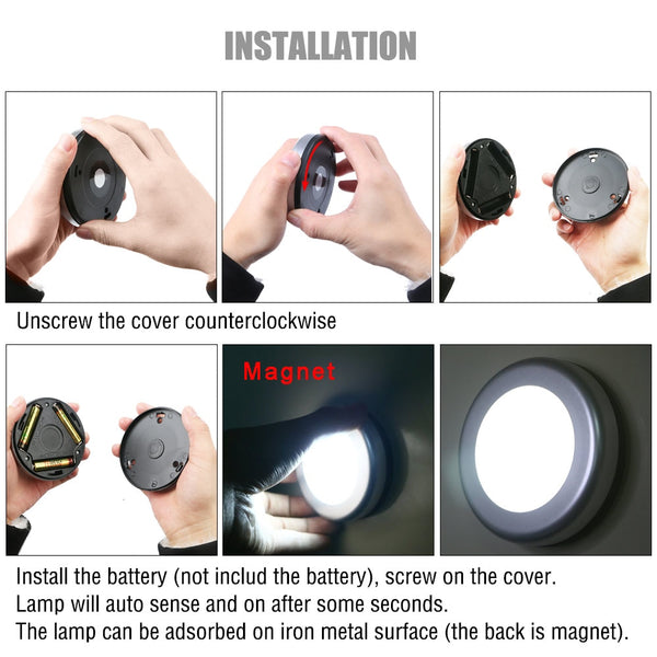 1Pc 6LED PIR Body Motion Sensor Activated Wall Light Night Light Induction Lamp Closet Corridor Cabinet led Sensor Light