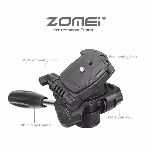 New Zomei Tripod Z666 Professional Portable Travel Aluminium Camera Tripod Accessories Stand with Pan Head for Canon Dslr Camera