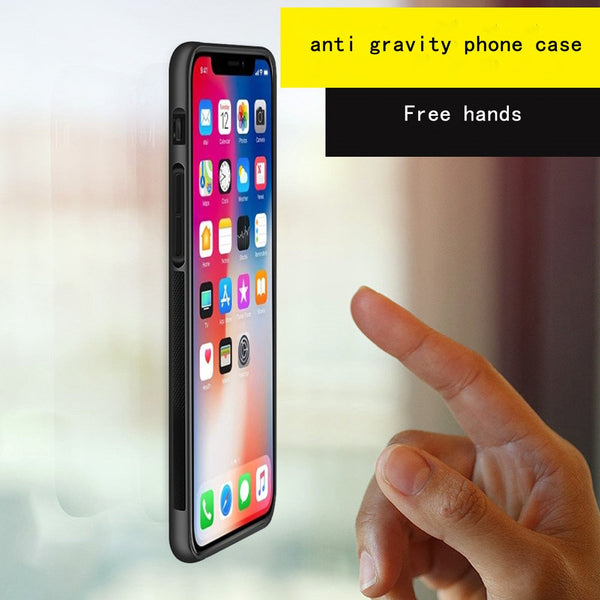 OTAO Anti Gravity Phone Bag Case For iPhone X 8 7 6S Plus Antigravity TPU Frame Magical Nano Suction Cover Adsorbed Car Case