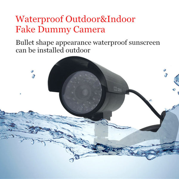 Fake Dummy Camera Bullet Waterproof Outdoor Indoor Security CCTV Surveillance Camera Flashing Red LED Free Shipping