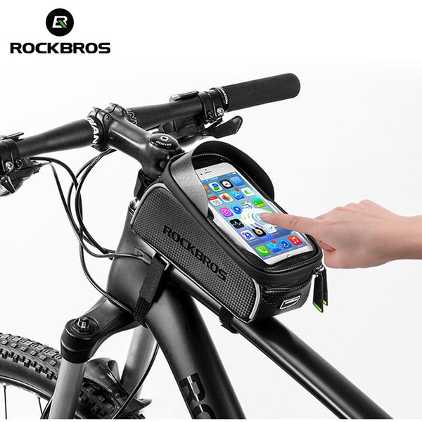 ROCKBROS Cycling MTB Bike Bicycle Bag 6" Waterproof Touch Screen Top Tube Frame Saddle Bag Phone Case Bike Bicycle Accessories