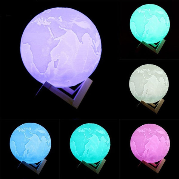 usb light gadgets 16color fashion usb lamp gadgets electronicos Moon LED lamp 250mAh 3D printing technology light dropshipping