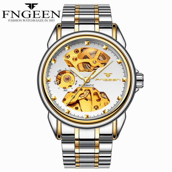 Automatic mechanical watch for Korean business double sided hollowed men's watch waterproof machinery gift Watch