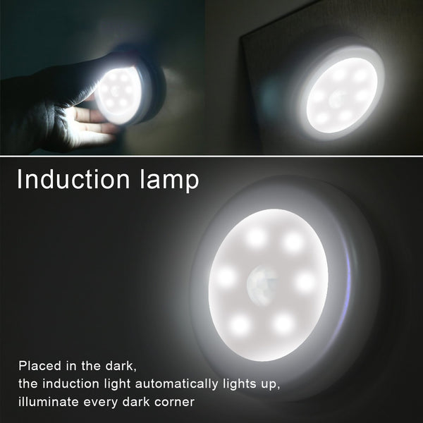 1Pc 6LED PIR Body Motion Sensor Activated Wall Light Night Light Induction Lamp Closet Corridor Cabinet led Sensor Light
