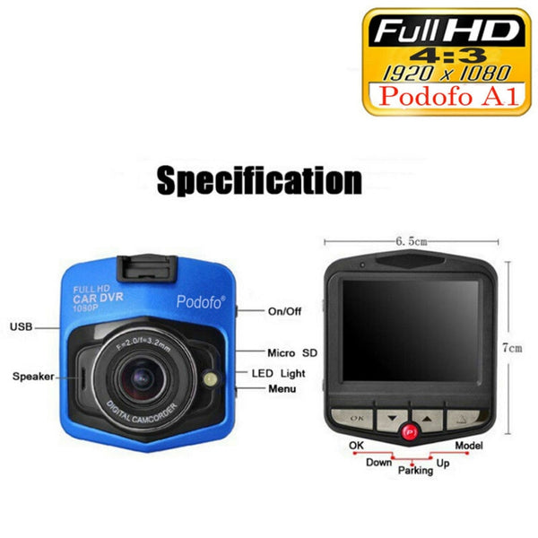 Podofo Newest Mini DVRs Car DVR GT300 Camera Camcorder 1080P Full HD Video registrator Parking Recorder Loop Recording Dash Cam