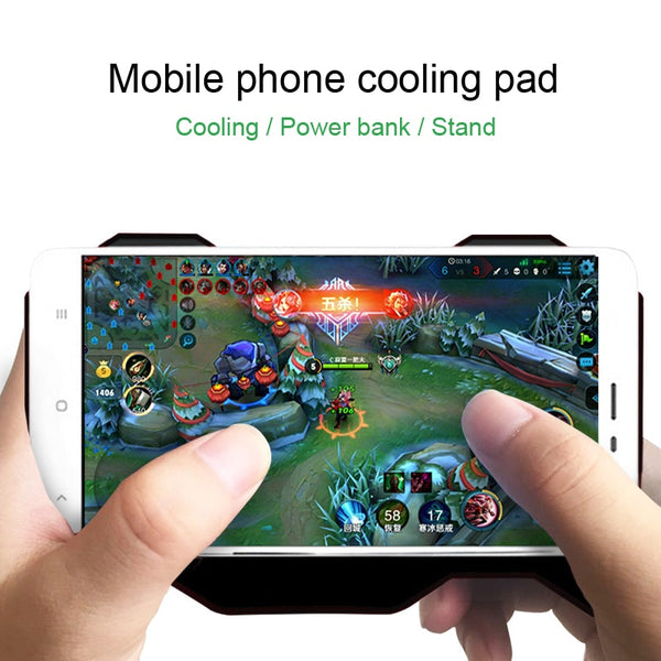 COOlCOLD G1 Mobile Phone Cooling Pad Mute Gaming Cooler Radiator Fans With Ring Holder Stand Portable Rechargeable Power Bank